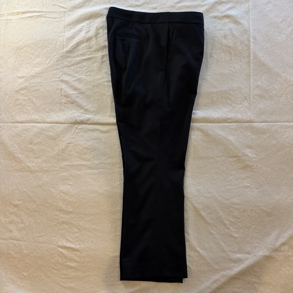 J Crew Willa Full Length Flare Pant Italian City Wool Blend Black Women 16 BK267